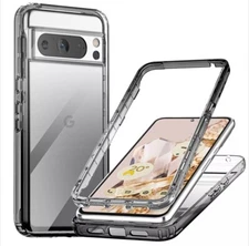 Google Pixel 8/8 Pro Case Gradient Clear Shockproof Cover + 2x Screen Protector 