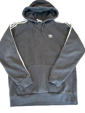 Adidas Sweater Women Small Black Hooded Pullover Originals Trefoil Classic