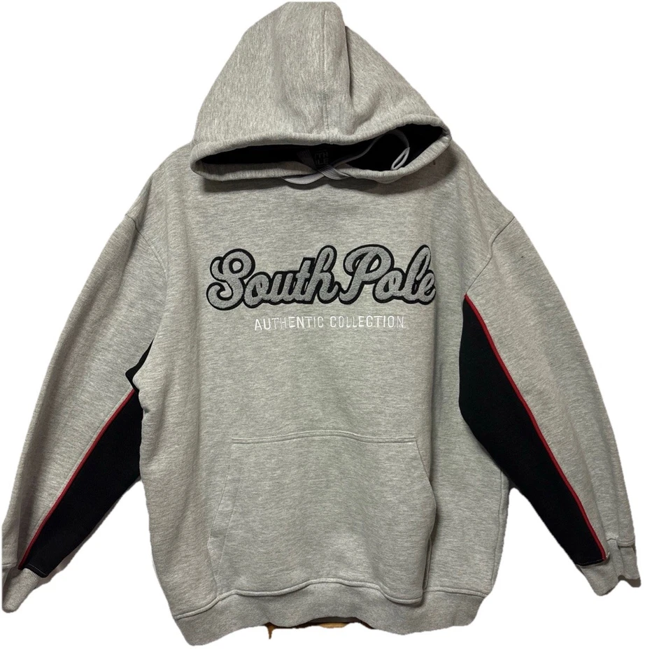 Толстовка мужская Southpole вышитая с курсивным надписью Y2K вересковый серый размер XL - Изображение 2 из 4