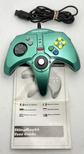 Nintendo 64 ThrustMaster StingRay64 Enhanced Controller Metallic Green W/ Manual