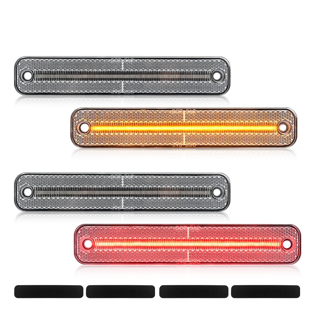 Clear LED Side Marker Lights For Ford F-Series Truck 73-79 Bronco Van Front+Rear