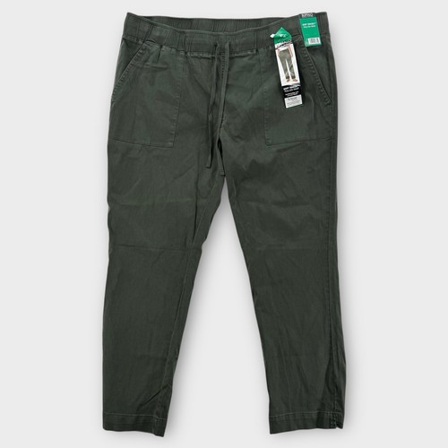Buffalo David Bitton Pants Womens XL Army Green Soft Tencel Pull-On Elastic NWT
