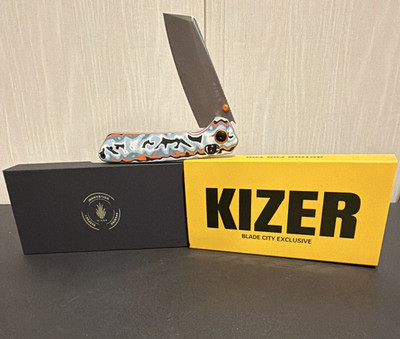 Kizer Madrac Clutch Lock Pocketknife Nitro-V Tanto 3.1in Blue Micarta #15 of 100