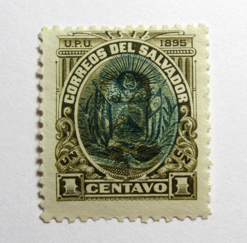 El Salvador Postage Stamp Scott 105 Coat of Arms 1 Centavos 1893 Mint