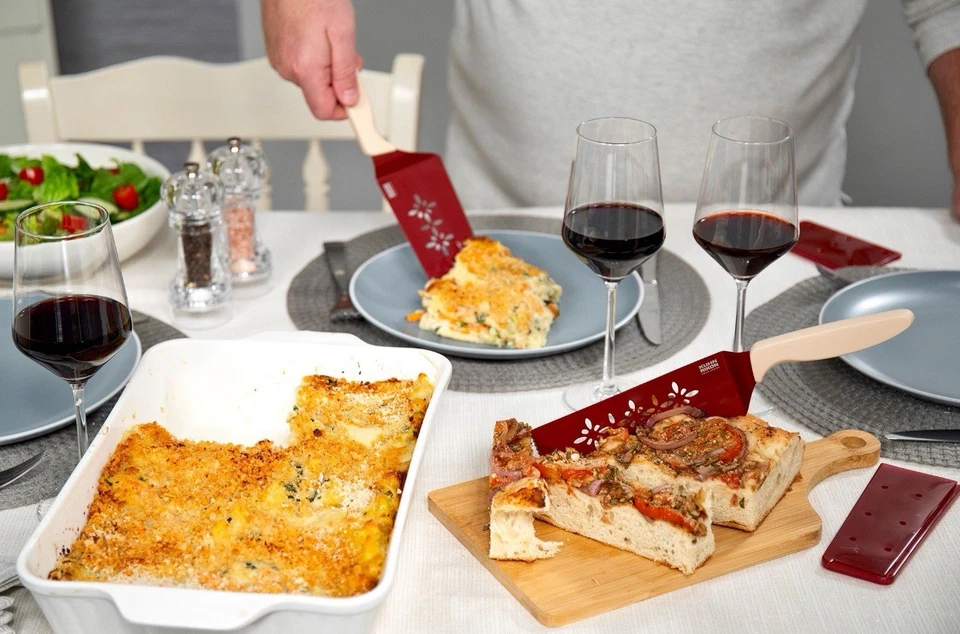 Juego de 2 cuchillos Kuhn Rikon Slice & Serve con fundas K65363 NUEVO gris y blanco Foto 2 de 2