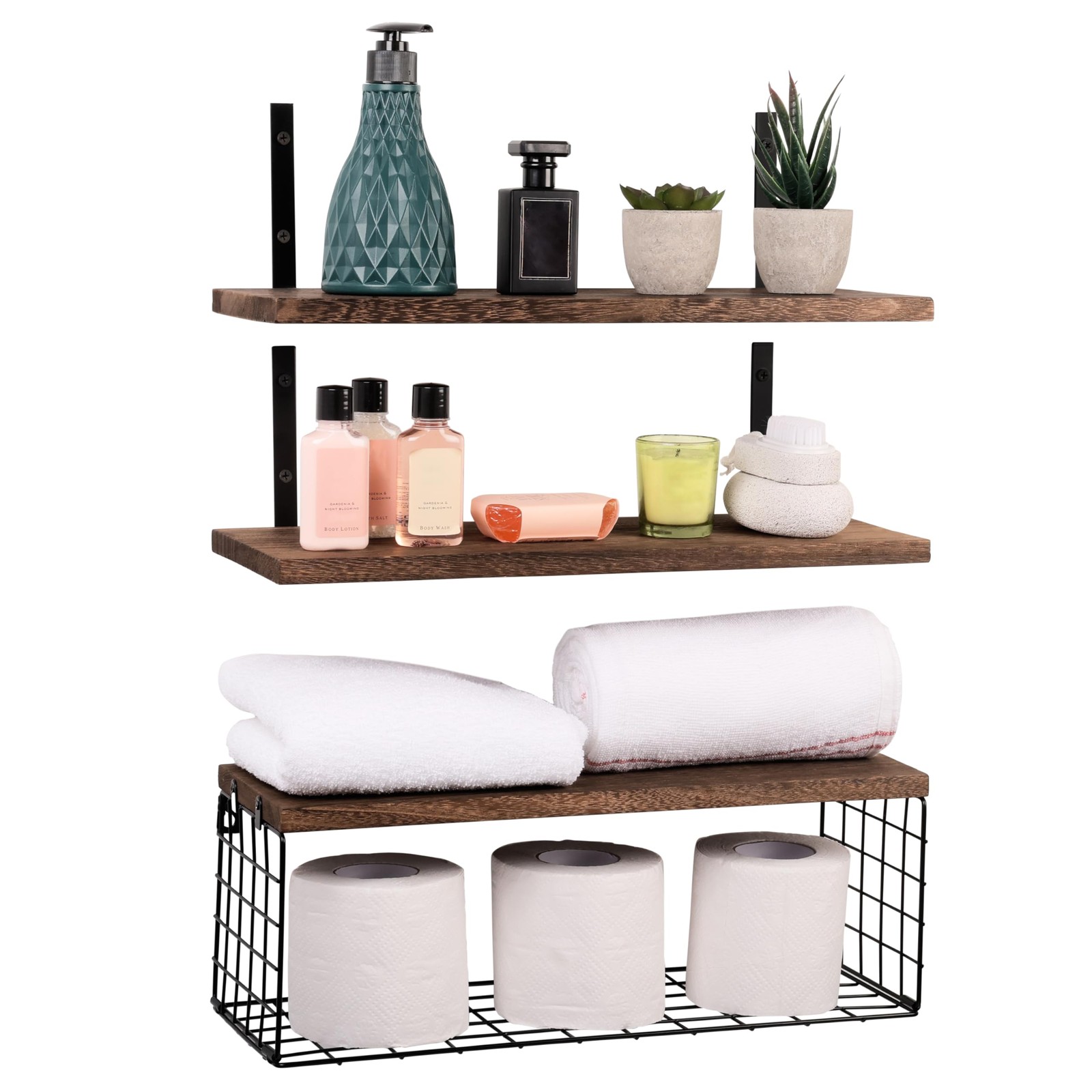 набор из 3 упаковок Braunes Wandregal Holz длина 42 см - Деревенские блюда по-королевски 5690₽