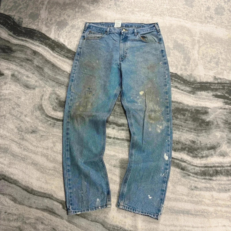 VTG Carhartt 90s Traditional Fit Light Wash Denim Workwear Jeans Size 36 x 32 image 8