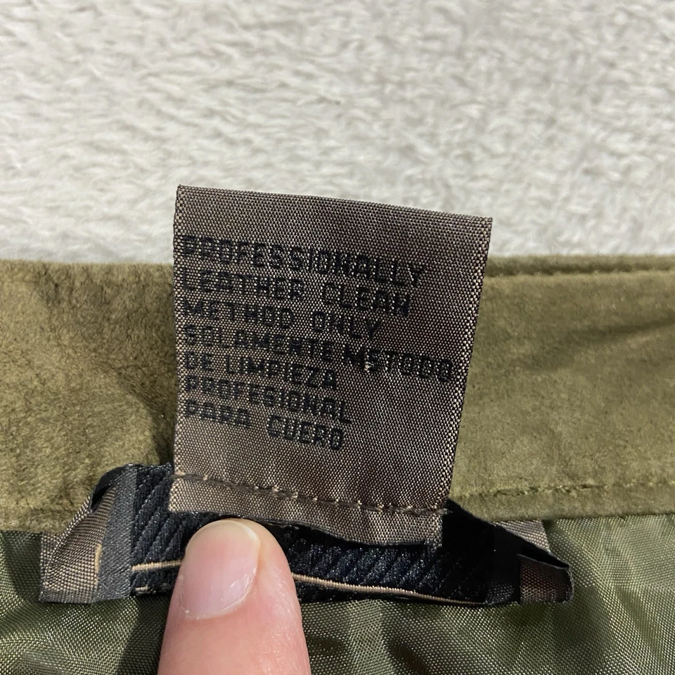 Brandon Thomas Olive Green Suede Lather Pants High Rise Straight Leg Women’s 12 - Изображение 3 из 4