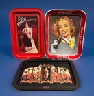 3 x Coca Cola Collectable Serving Trays Bundle Lot Set Vintage Advertising
