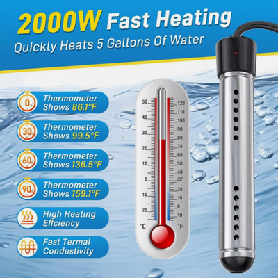#ad 2000W Immersion Heater Portable Electric Water Heater Fast Heating for Buckets $21.59