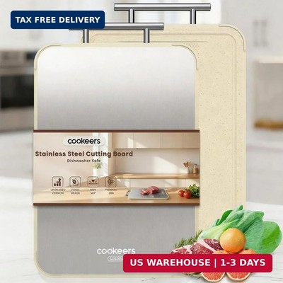 Stainless Steel Cutting Board - Double Sided Steel Bread Boards for kitchen non 