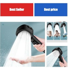 High Pressure Shower Head 3 Modes Water Saving Handheld Adjustable One-Key Stop