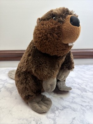 Wild Republic Beaver Standing Plush 10  Stuffed Animal Brown Gray Soft Clean