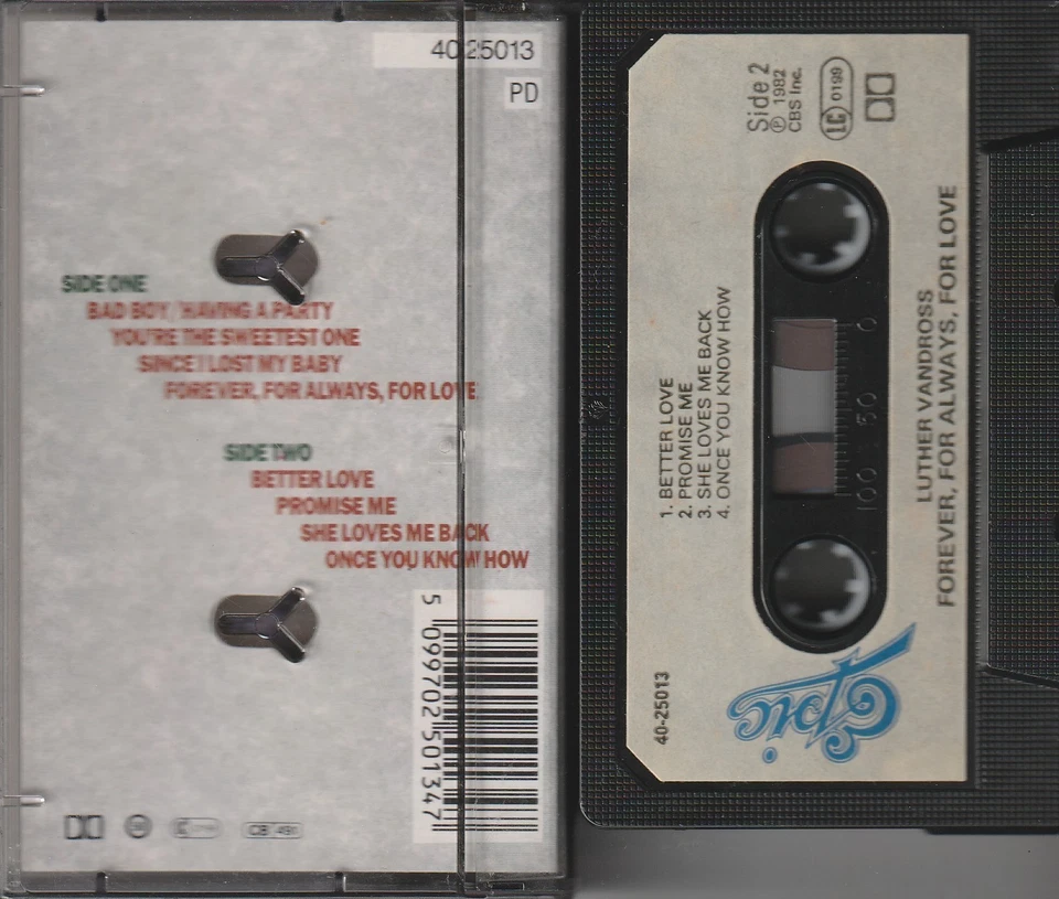 Luther Vandross – Forever, For Always, For Love Cassette Tape - Image 2 of 2