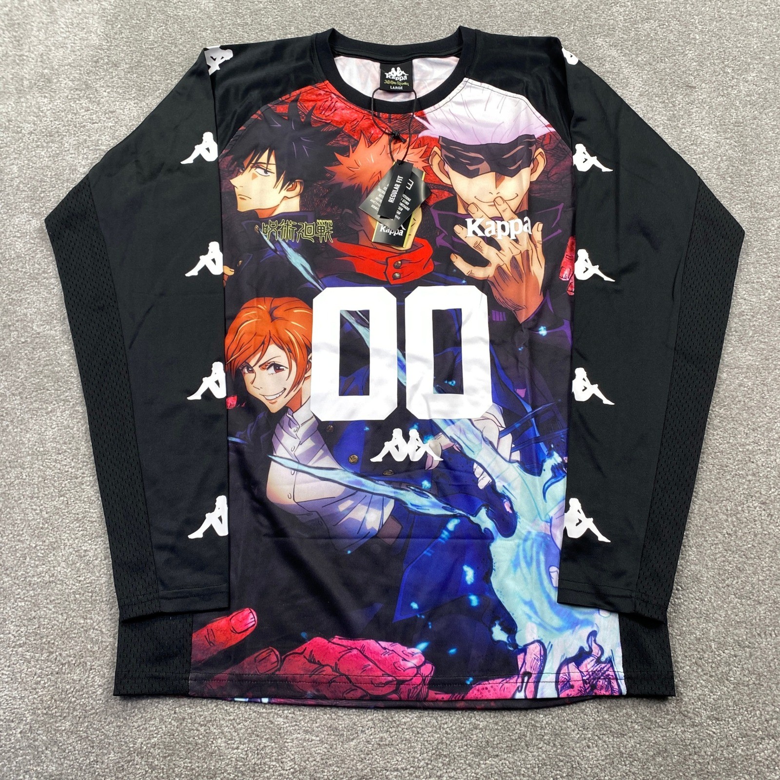 Camisa Kappa Jujutsu Kaisen Anime Gráfico Manga Larga Negra Talla L Hombres Anime