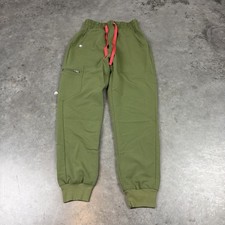 FIGS Scrub Pants Adult XXS Green Stretch Logo Preowned