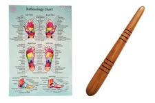 Wood Therapy Massage Tools W/ Reflexology Stick Traditional Full Body Lymphatic