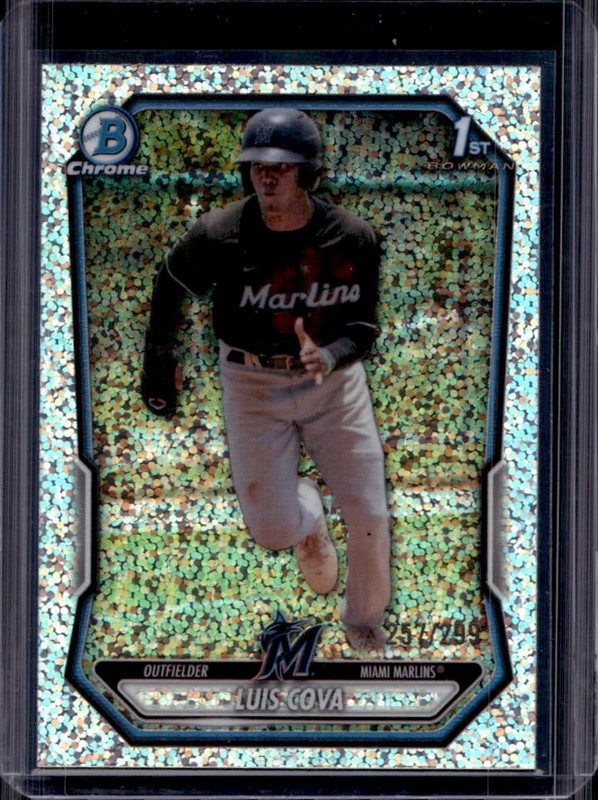 2026 Bowman Luis Cova Chrome Speckle Refractor 1st Prospect #/299 Marlins