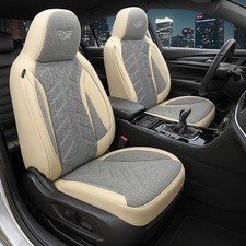 2x Sitzbez&uuml;ge passend f&uuml;r Mercedes GLB X247 ab 2019 (Grau-Beige) HERM209