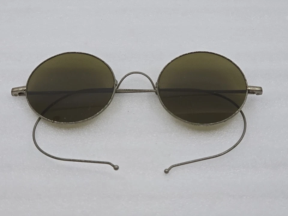 Óculos de sol Willson redondo verde lentes óculos vintage década de 1930 - Imagem 2 de 4