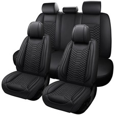 Leather Seat Cover Full Set Front Rear 5 Seat Cushion Pickup Truck Suv Universal