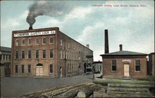 GENEVA OHIO OH Chamption Safety Lock Works Antique Postcard