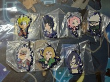Naruto Shippuden figure rubber key chain set 7 Kakashi Sasuke mascot Japan m662