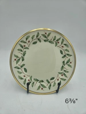 New Lenox Holiday Gold Trim Holly & Berry 6 3/8” Bread Butter Plate