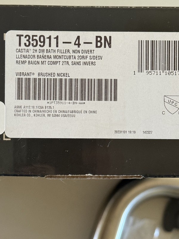 NEW Kohler Castia Studio McGee T35911-4-BN Tub Filler Bath Spout Brushed Nickel