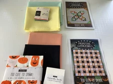 2 Primitive Gathering Quilted Wall Hanging Kits Bright Spot, Too Cute To Spook