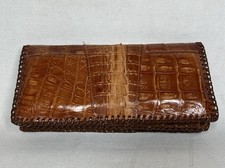 Vintage Brown Alligator Skin Leather Clutch Waller Florida