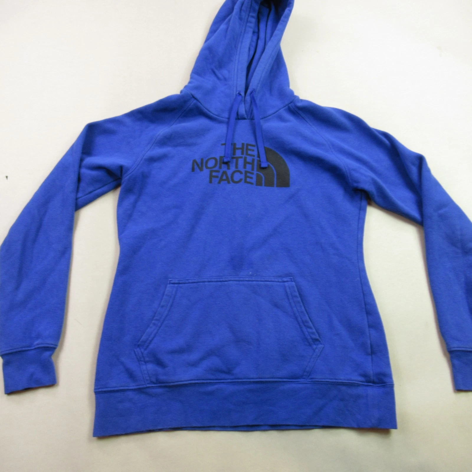 North Face Sweater Womens Medium Long Sleeve Hooded Pullover Blue Pockets