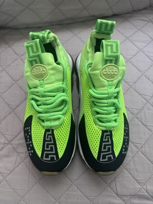 Versace Chain Reaction Green/Black Cross Runner Sneakers  