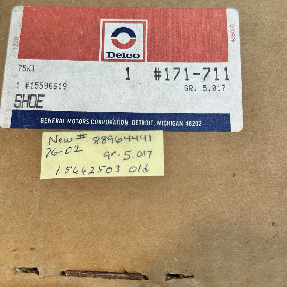 Kit de zapatas de freno de emergencia de estacionamiento trasero GMC 2500 1995-2000 camiones NOS GM 88964441 Foto 2 de 2