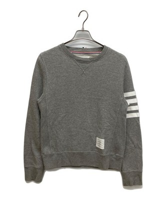 Thom Browne Classic Loopback 4-Bar Sweatshirt Size: L Gray