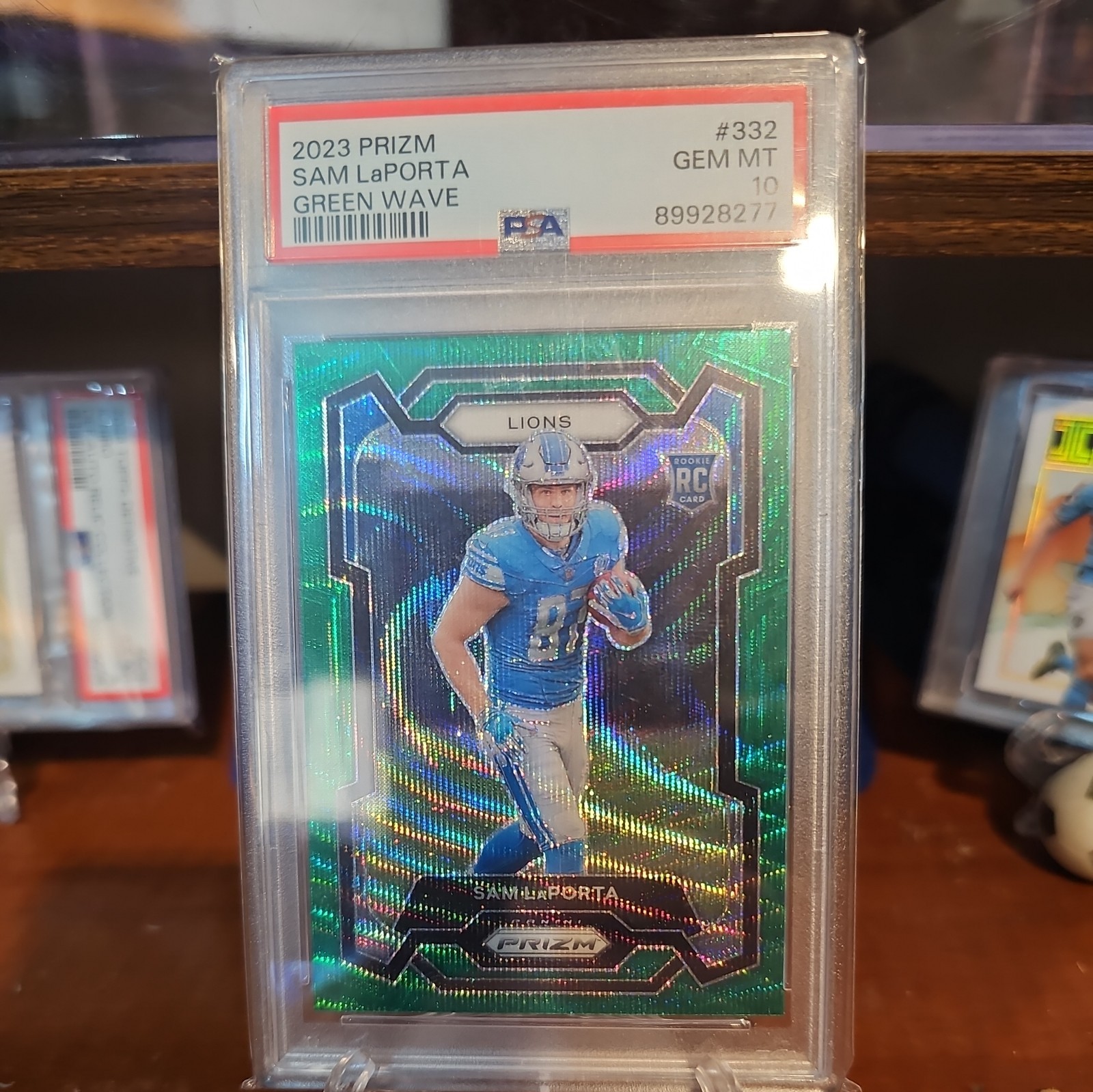 2023 Panini Prizm - Rookies Sam LaPorta #332 Green Wave Prizm (RC) PSA 10 Gem