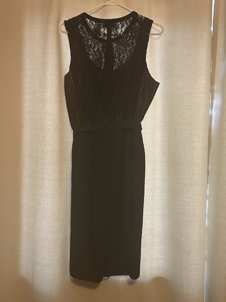 Anthropologie Byron Lars Beauty Mark Dress Black, Size 12 Sheath Knit - Image 3 of 4
