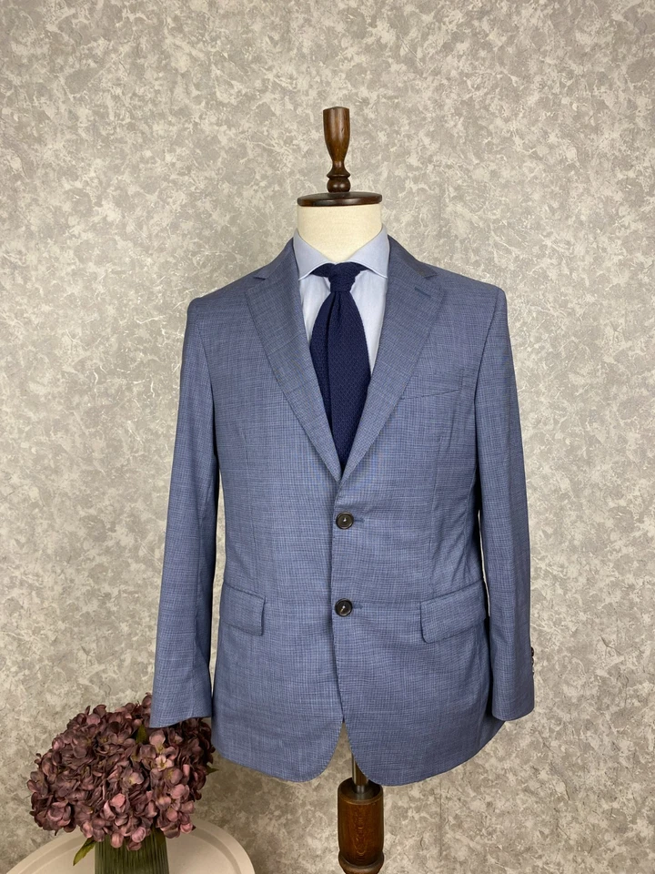 Traje Formal Pal Zileri Azul Claro Micro Pata de Gallo Lana 2 Piezas 40 EU 50 35x31 Foto 2 de 4