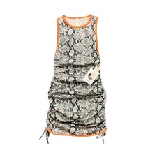 Daily Practice Dress Womens 2XS XXS High Neck Snake Print Ruched tie Sides Mini