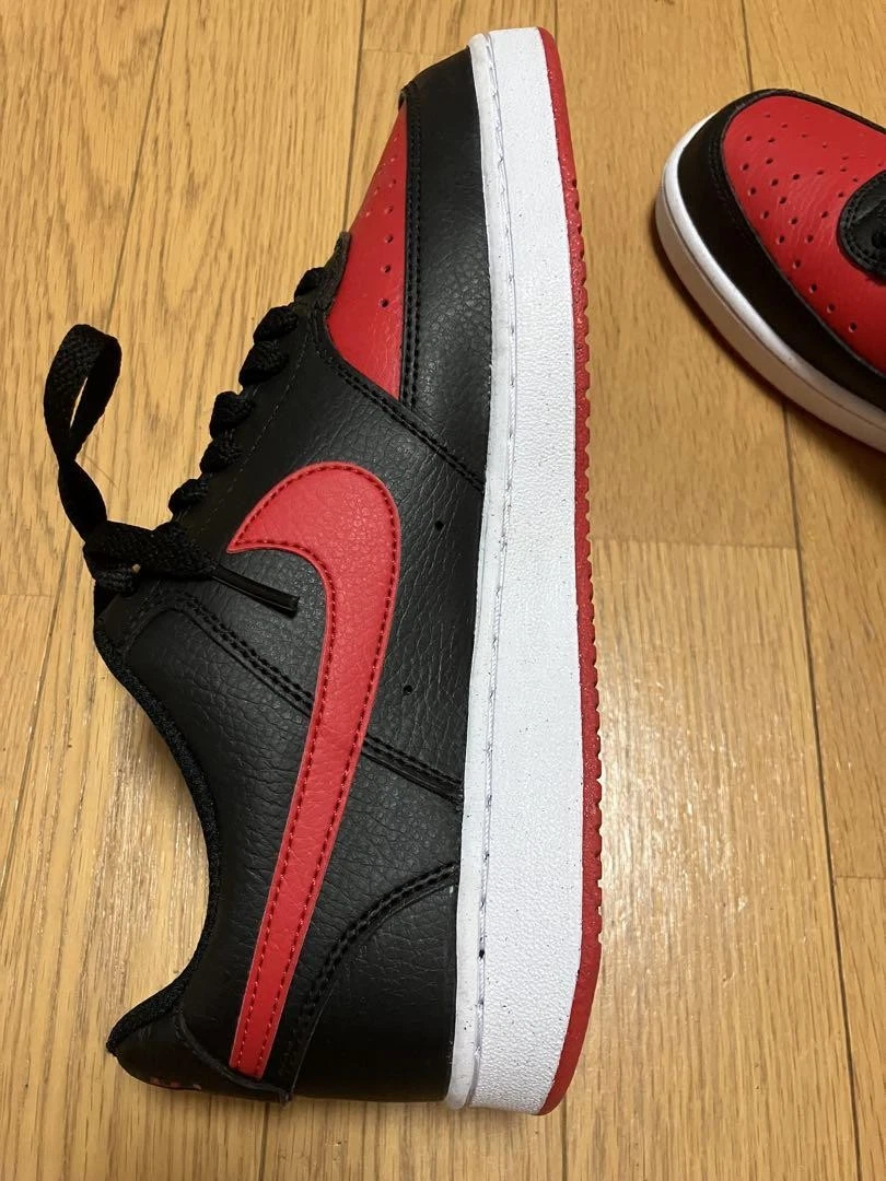 Nike Sneakers Uomo Nero Rosso 7.5 US Pelle Sintetica Stile Traforato