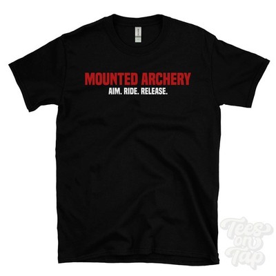 MONTIERTES BOGENSCHIESSZIEL. RIDE. RELEASE. T-SHIRT Reiten | Trachtenbogen