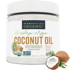 Viva Naturals Organic Coconut Oil, Cold-Pressed - Natural Hair /Skin Oil