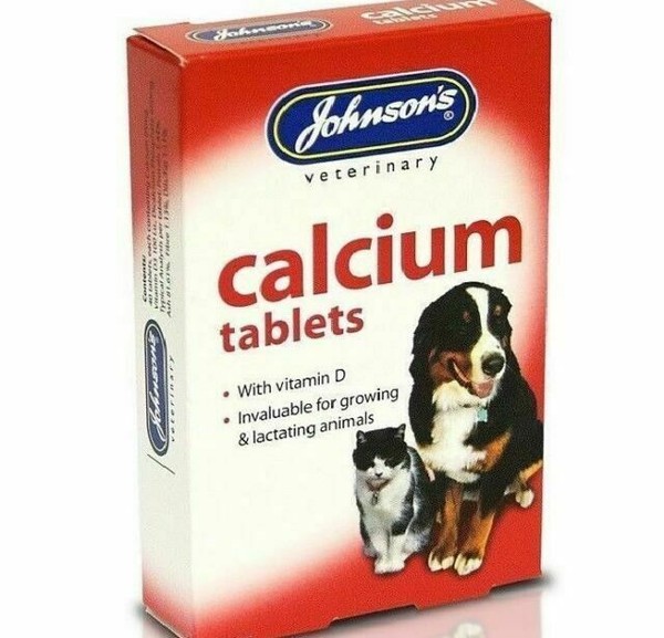 Johnsons Veterinary Calcium Tablets With Vitamin D Dogs Cats 40 Tablet