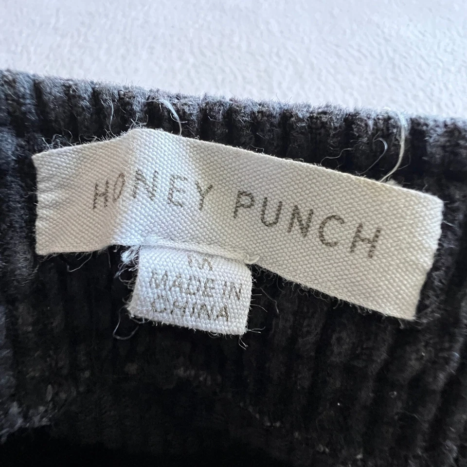 Minifalda de pana Honey Punch para mujer M estrás frontal negra vanguardista grunge Y2K Foto 3 de 4