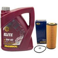 MotoröL Set 5W40 5 Liter + ÖLfilter SH420P FüR Audi A3 A4 Seat Ibiza Ll Leon