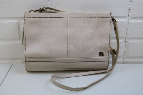 The Sak Iris Ivory Leather Small 3-way Demi Clutch Crossbody Shoulder Bag