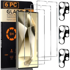For Samsung Galaxy S25 Ultra Plus S24+ Tempered Glass Screen Camera Protector