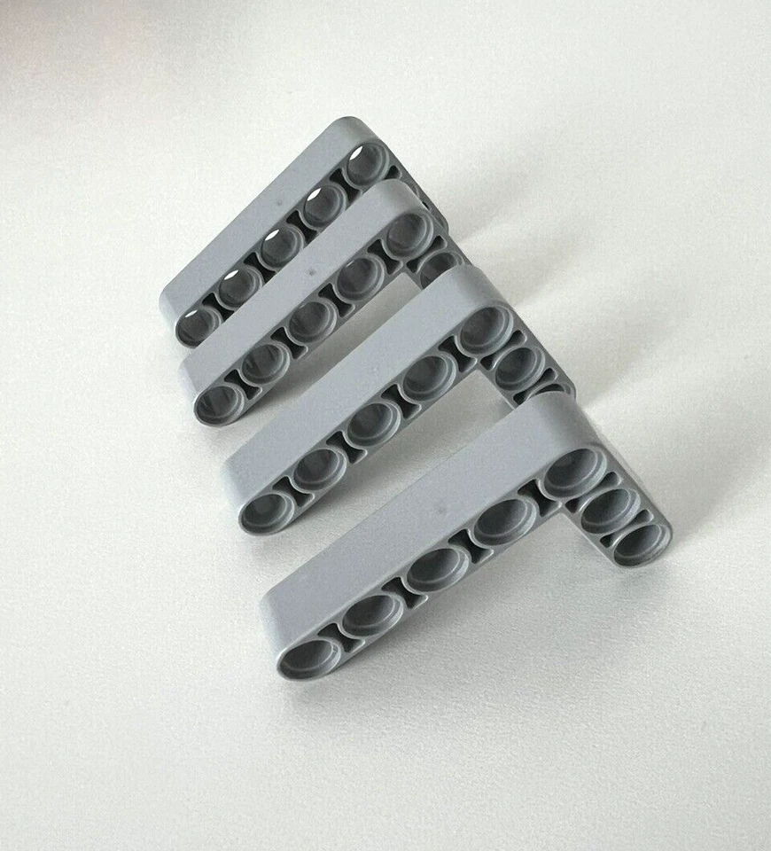 LEGO (x4) Gray Technic, Beam 3 x 5 Bent 90 degrees, 3 and 5 Holes 32526 / 43886 - Image 2 of 3