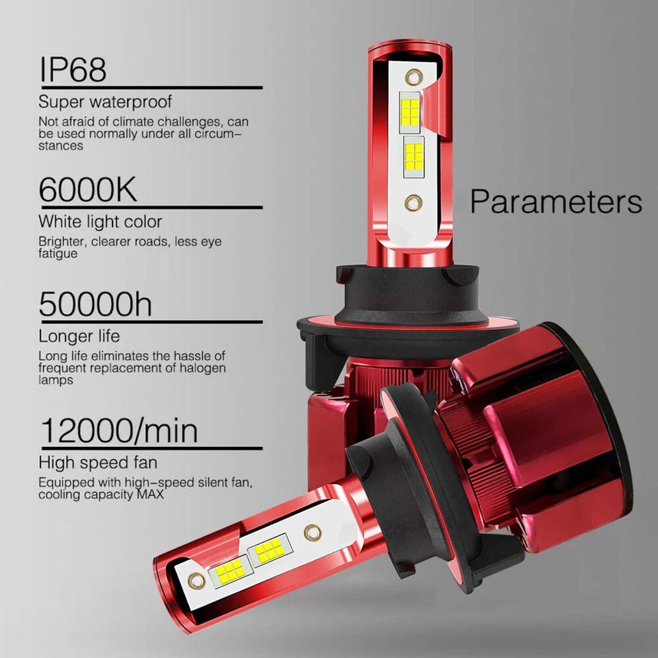 For Honda Recon 250 2012-2014 LED Headlight 6000K Bright White Bulbs - Image 3 of 4