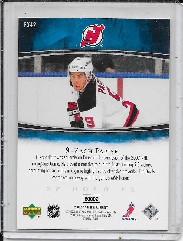 2007-08 SP Authentic Zach Parise Holoview FX # FX42 - Image 2 of 2